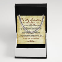 Thumbnail for Cuban Necklace Gifts For Grandson With Personalized Message Card Necklace