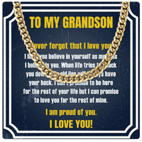 Thumbnail for Cuban Necklace Gifts For Grandson With Personalized Message Card Necklace