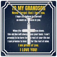 Thumbnail for Cuban Necklace Gifts For Grandson With Personalized Message Card Necklace