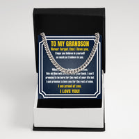 Thumbnail for Cuban Necklace Gifts For Grandson With Personalized Message Card Necklace