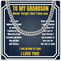 Thumbnail for Cuban Necklace Gifts For Grandson With Personalized Message Card Necklace