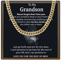 Thumbnail for Cuban Necklace Gifts For Grandson With Personalized Message Card Necklace