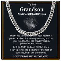 Thumbnail for Cuban Necklace Gifts For Grandson With Personalized Message Card Necklace