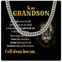 Thumbnail for Cuban Necklace Gifts For Grandson With Personalized Message Card Necklace