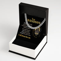 Thumbnail for Cuban Necklace Gifts For Grandson With Personalized Message Card Necklace