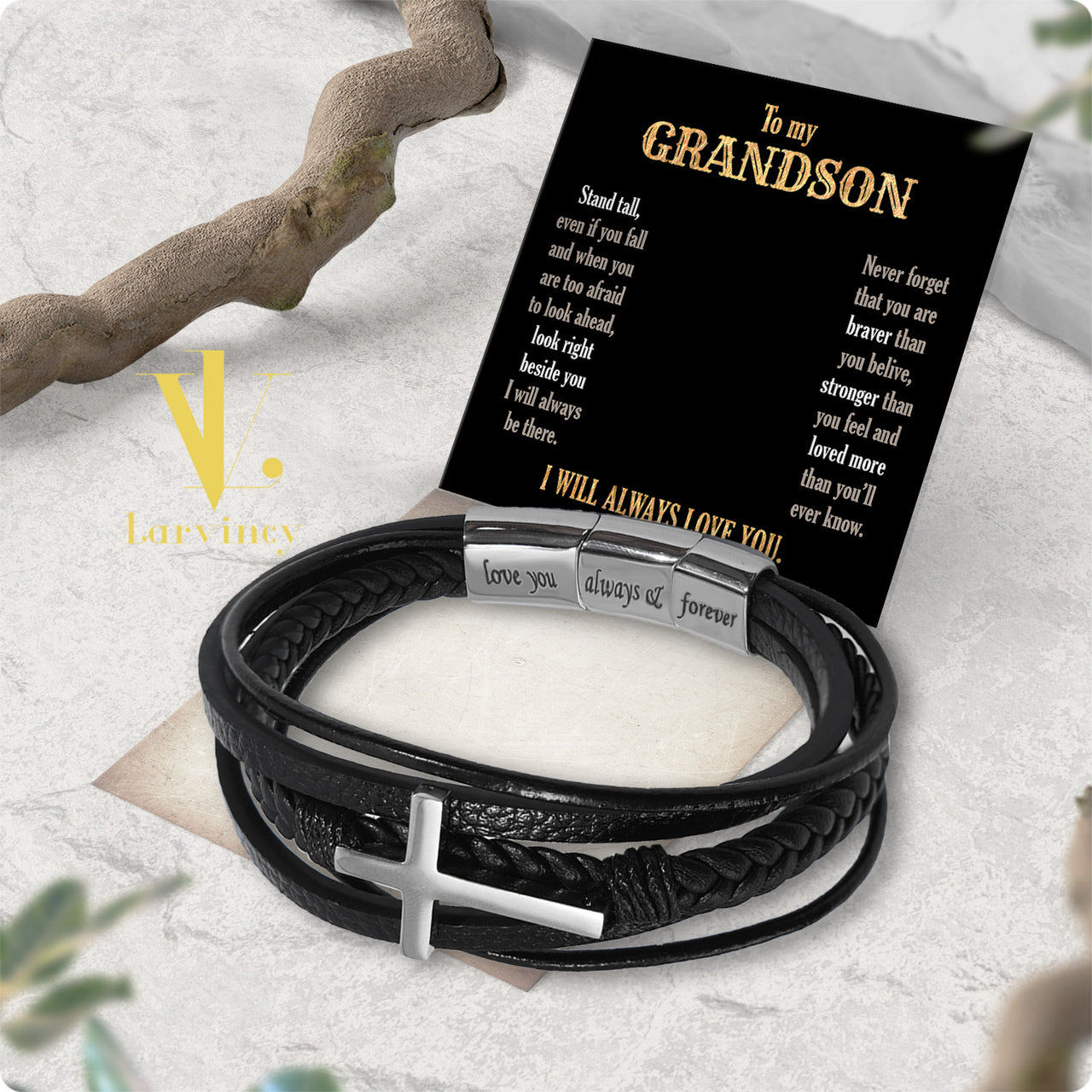 Bracelet Necklace Gifts For Grandson With Personalized Message Card Necklace