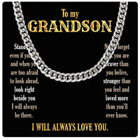 Thumbnail for Cuban Necklace Gifts For Grandson With Personalized Message Card Necklace