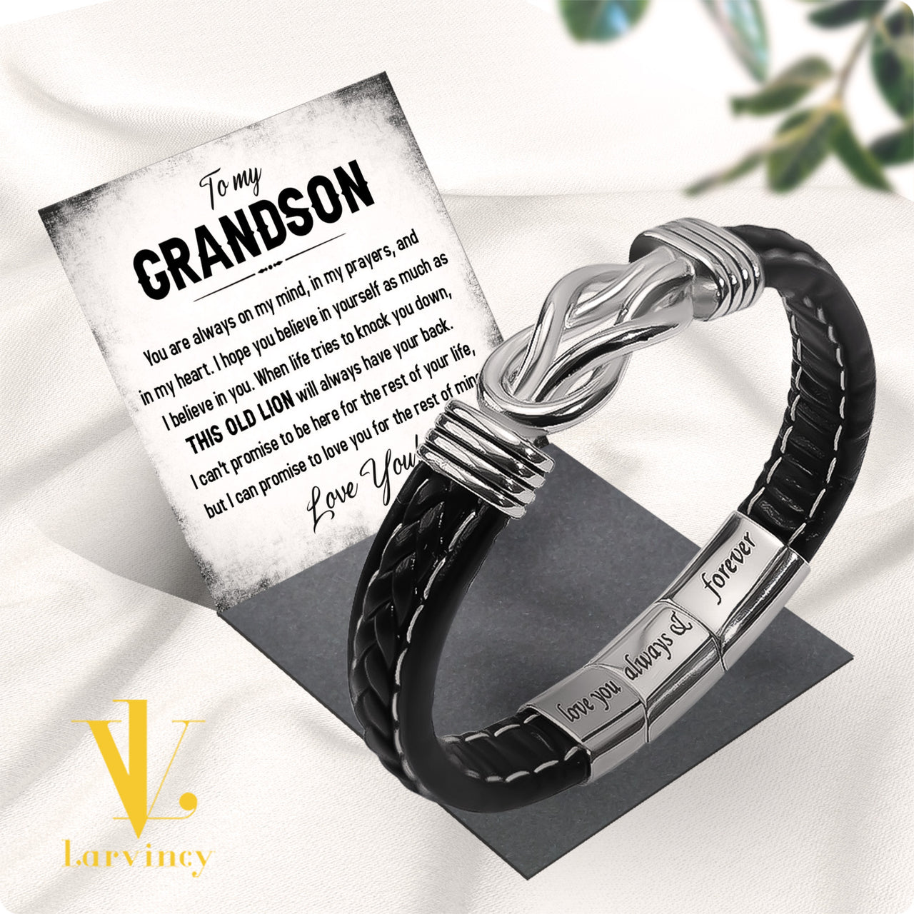 Bracelet Necklace Gifts For Grandson With Personalized Message Card Necklace