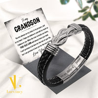 Thumbnail for Bracelet Necklace Gifts For Grandson With Personalized Message Card Necklace