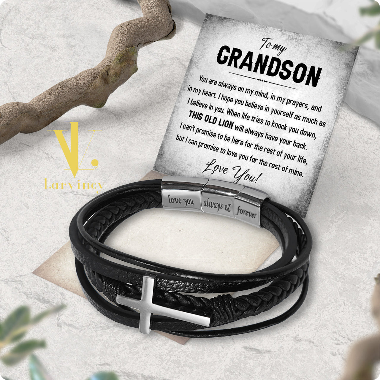 Bracelet Necklace Gifts For Grandson With Personalized Message Card Necklace