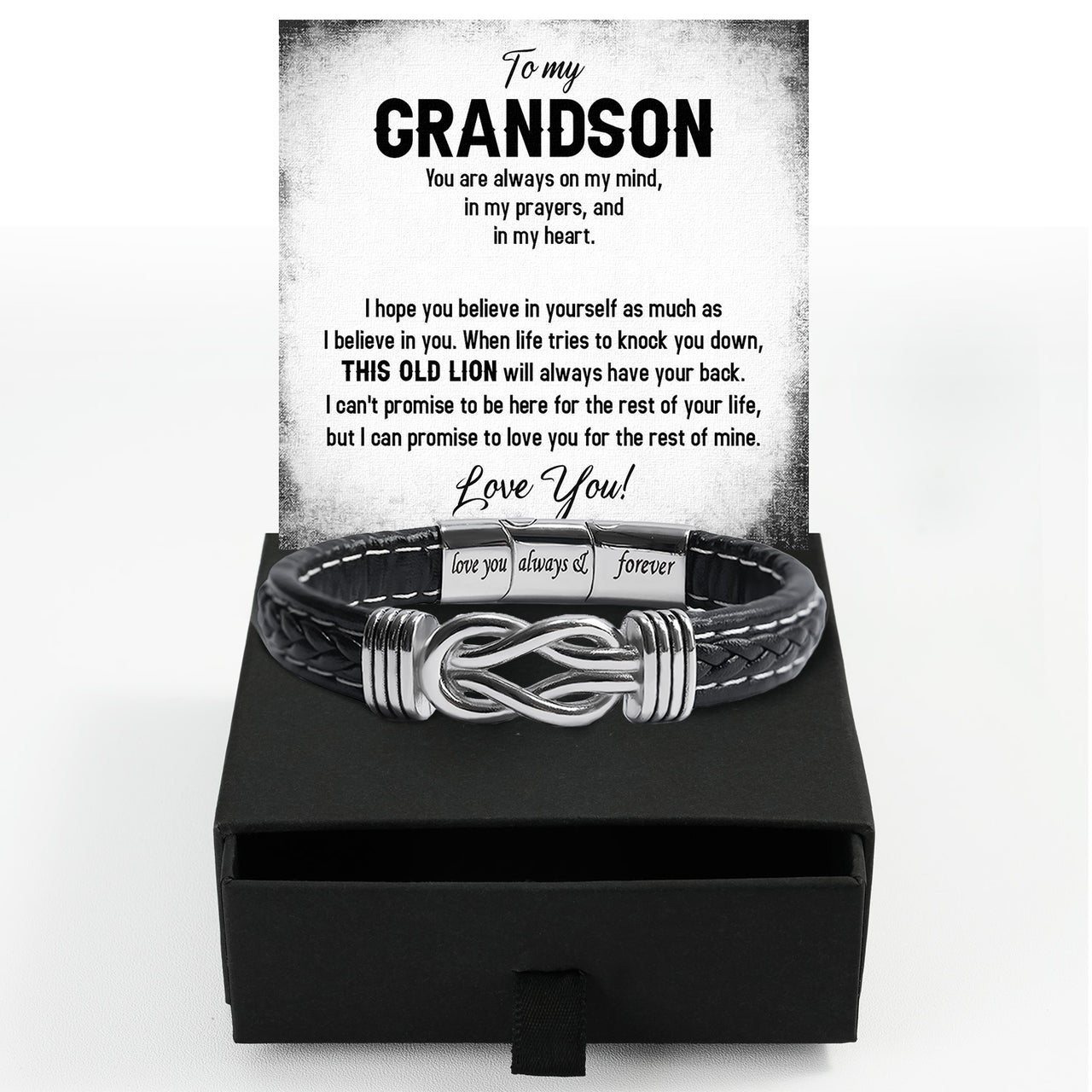 Bracelet Necklace Gifts For Grandson With Personalized Message Card Necklace