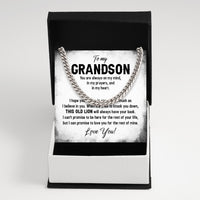 Thumbnail for Cuban Necklace Gifts For Grandson With Personalized Message Card Necklace