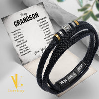 Thumbnail for Bracelet Necklace Gifts For Grandson With Personalized Message Card Necklace