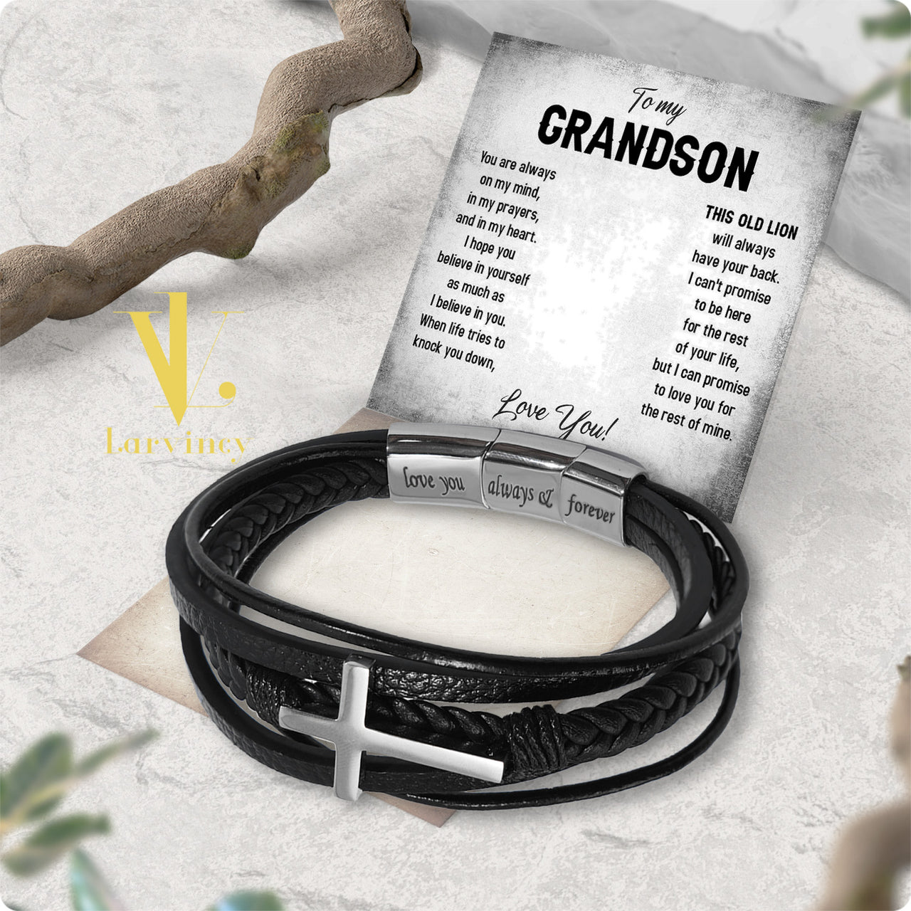 Bracelet Necklace Gifts For Grandson With Personalized Message Card Necklace