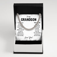 Thumbnail for Cuban Necklace Gifts For Grandson With Personalized Message Card Necklace