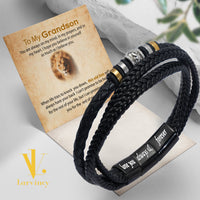 Thumbnail for Bracelet Necklace Gifts For Grandson With Personalized Message Card Necklace