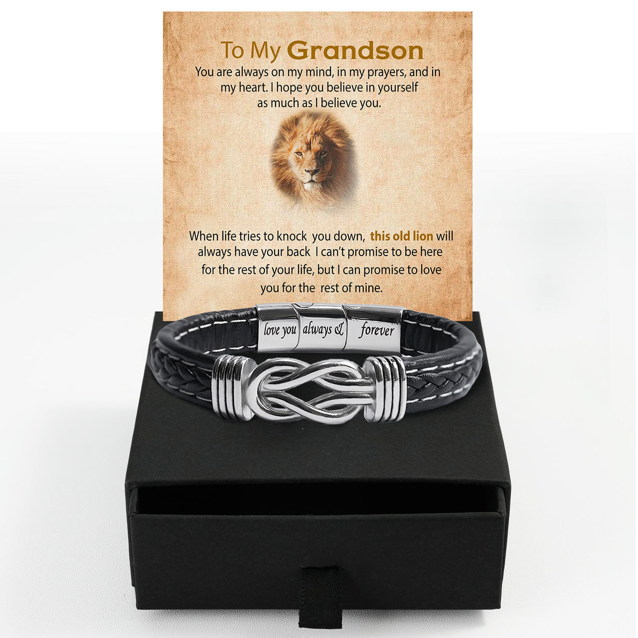 Bracelet Necklace Gifts For Grandson With Personalized Message Card Necklace