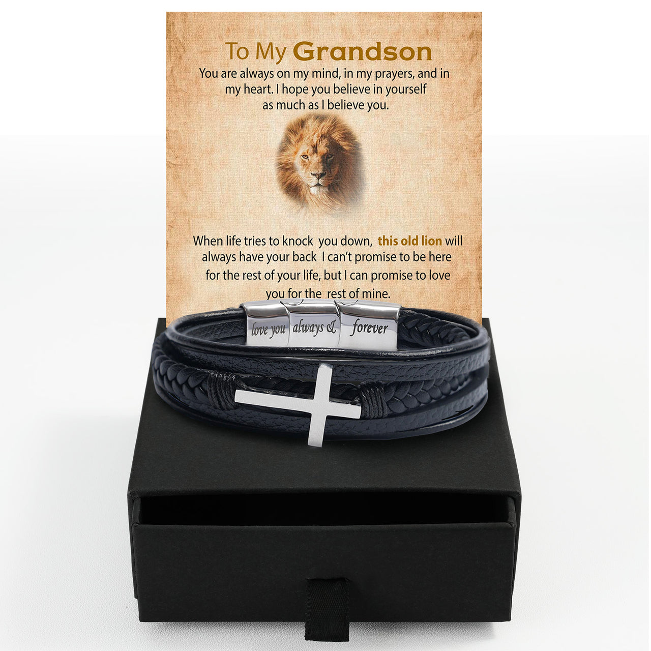 Bracelet Necklace Gifts For Grandson With Personalized Message Card Necklace