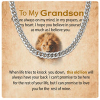 Thumbnail for Cuban Necklace Gifts For Grandson With Personalized Message Card Necklace