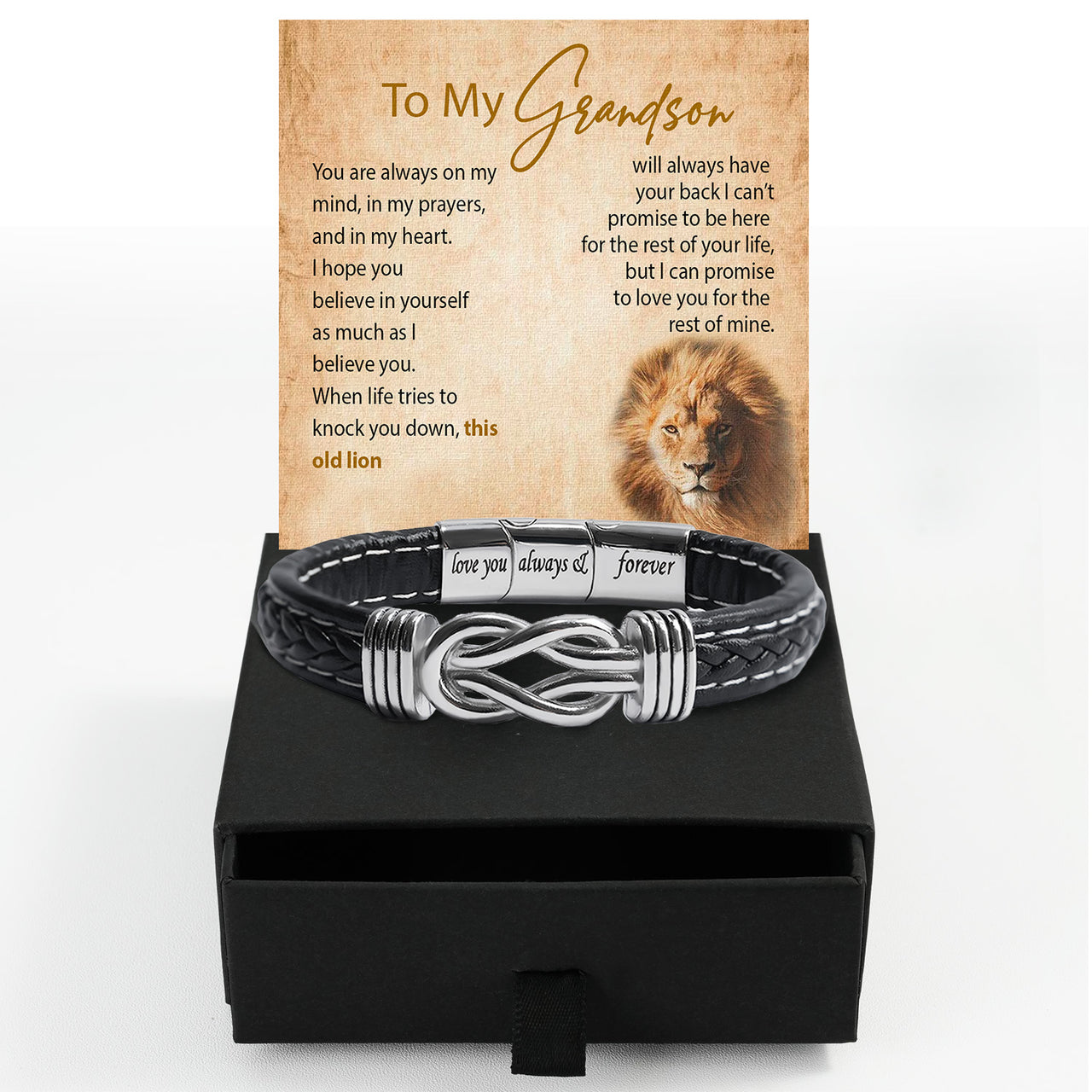 Bracelet Necklace Gifts For Grandson With Personalized Message Card Necklace