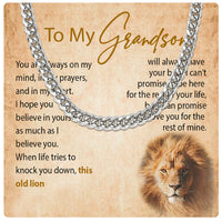 Thumbnail for Cuban Necklace Gifts For Grandson With Personalized Message Card Necklace