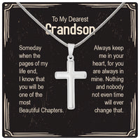 Thumbnail for Cuban Necklace Gifts For Grandson With Personalized Message Card Necklace