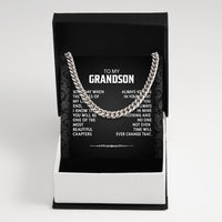 Thumbnail for Cuban Necklace Gifts For Grandson With Personalized Message Card Necklace