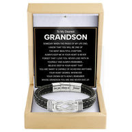 To My Grandson Linked Together Bracelet With Heartfelt Message - Unique Jewelry For Men - Beautiful Chapters