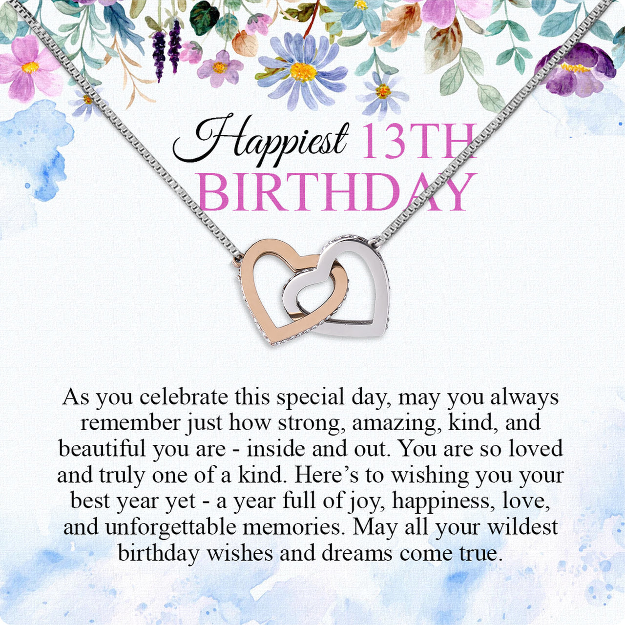 Necklace Gift For Happy 13 Birthday