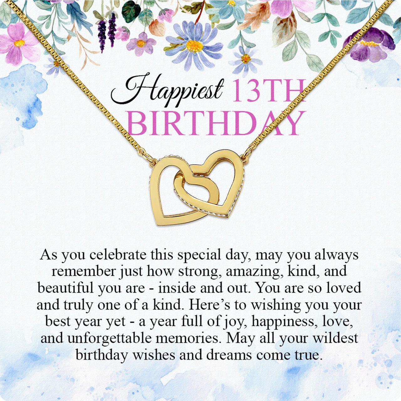 Necklace Gift For Happy 13 Birthday