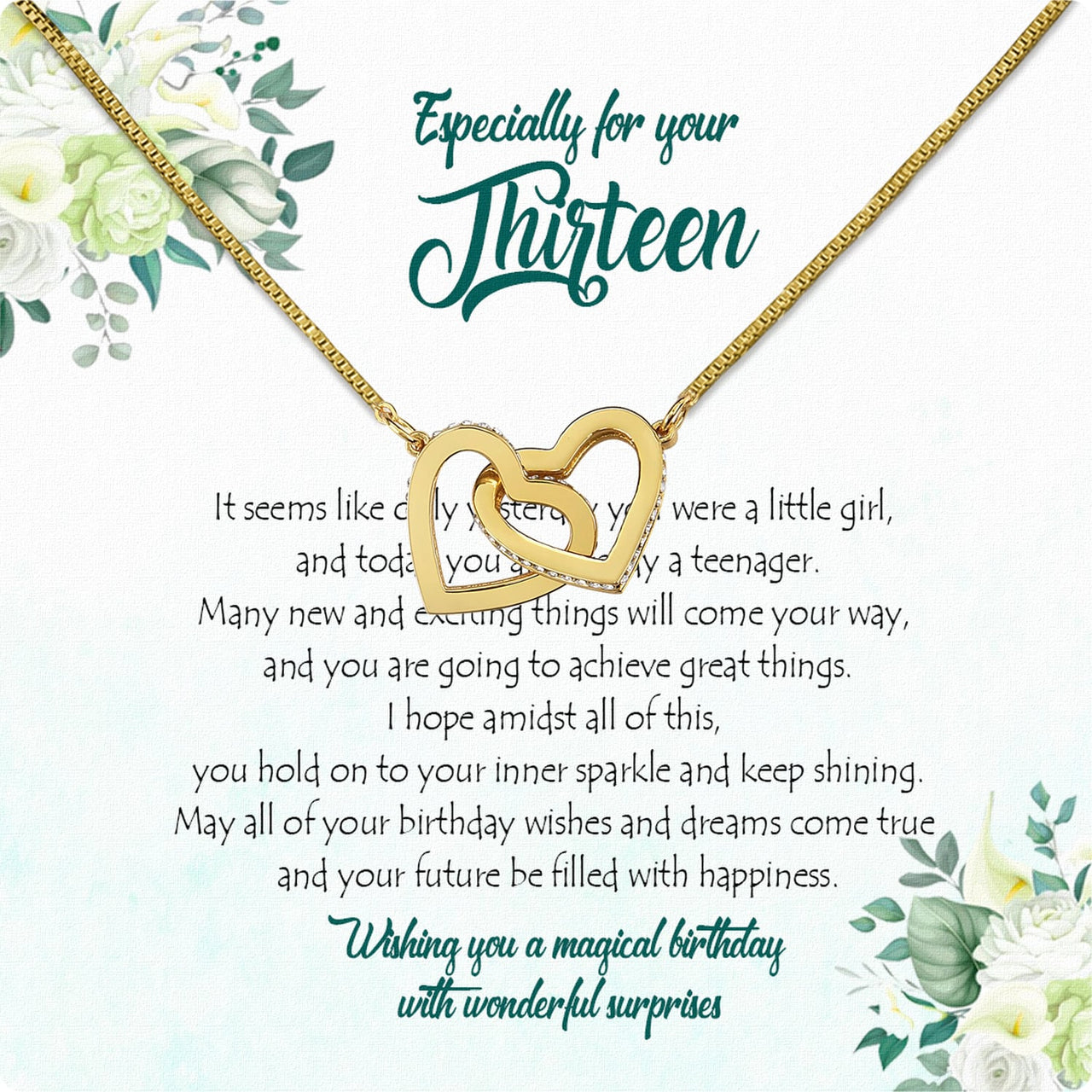 Necklace Gift For Happy 13 Birthday