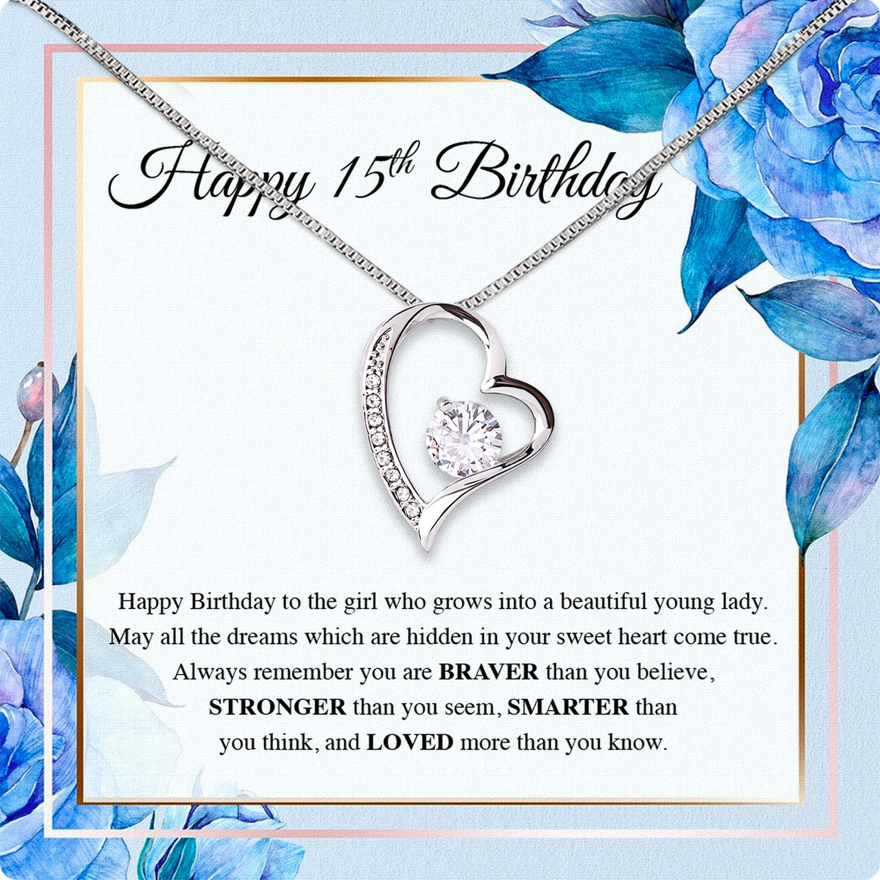 Necklace Gift For Happy 15 Birthday