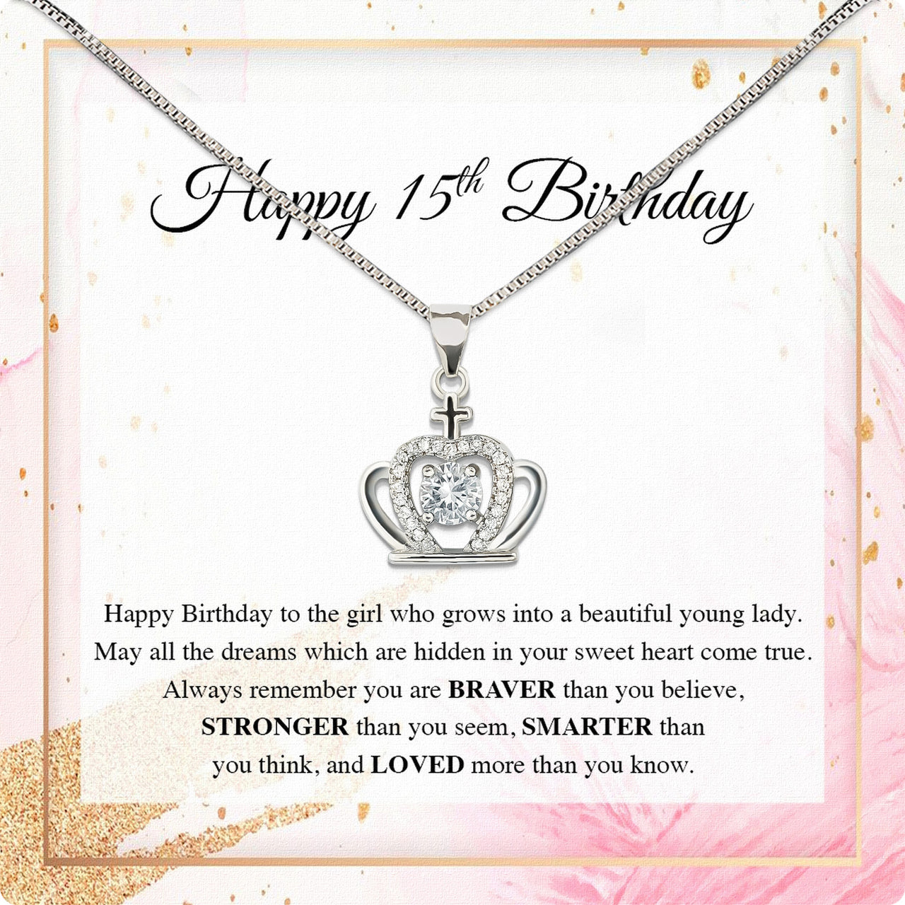 Necklace Gift For Happy 15 Birthday