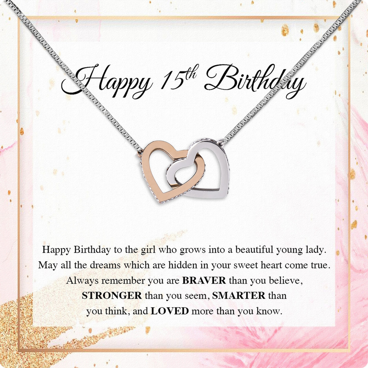 Necklace Gift For Happy 15 Birthday