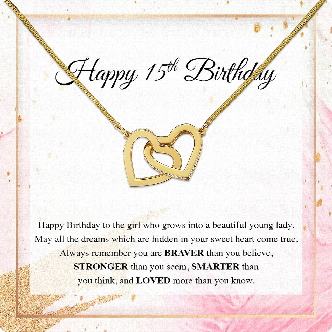 Necklace Gift For Happy 15 Birthday