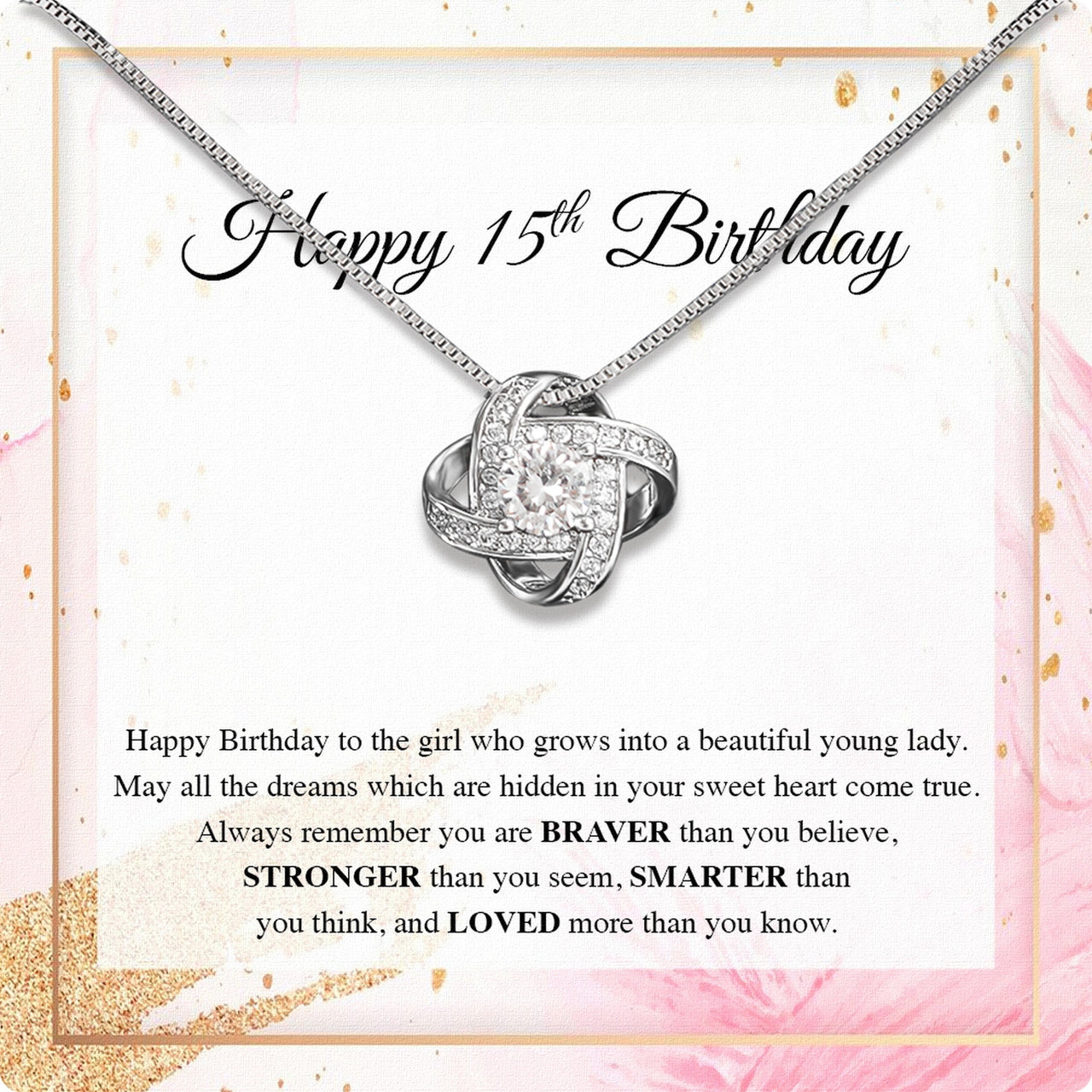 Necklace Gift For Happy 15 Birthday