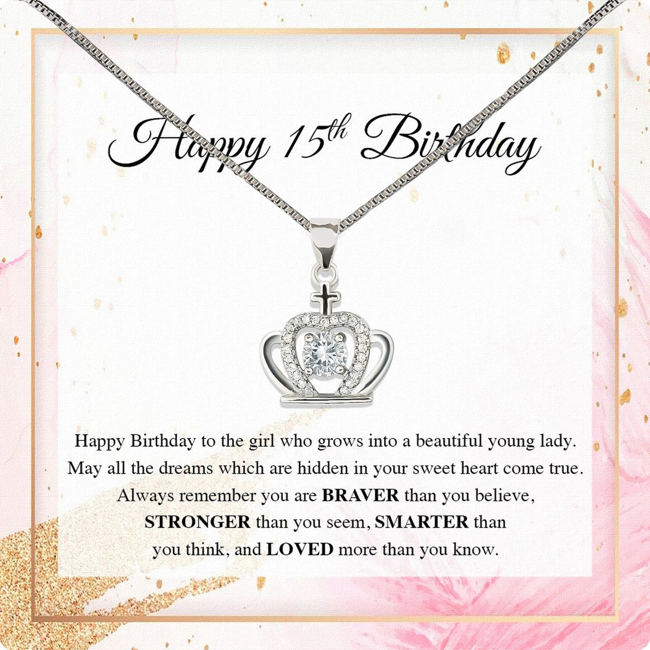 Necklace Gift For Happy 15 Birthday