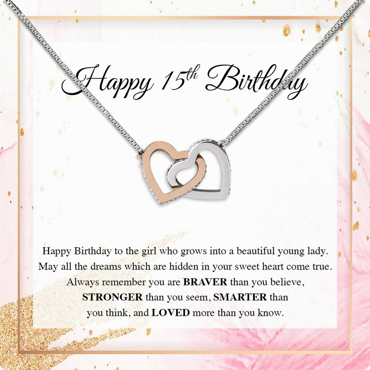 Necklace Gift For Happy 15 Birthday