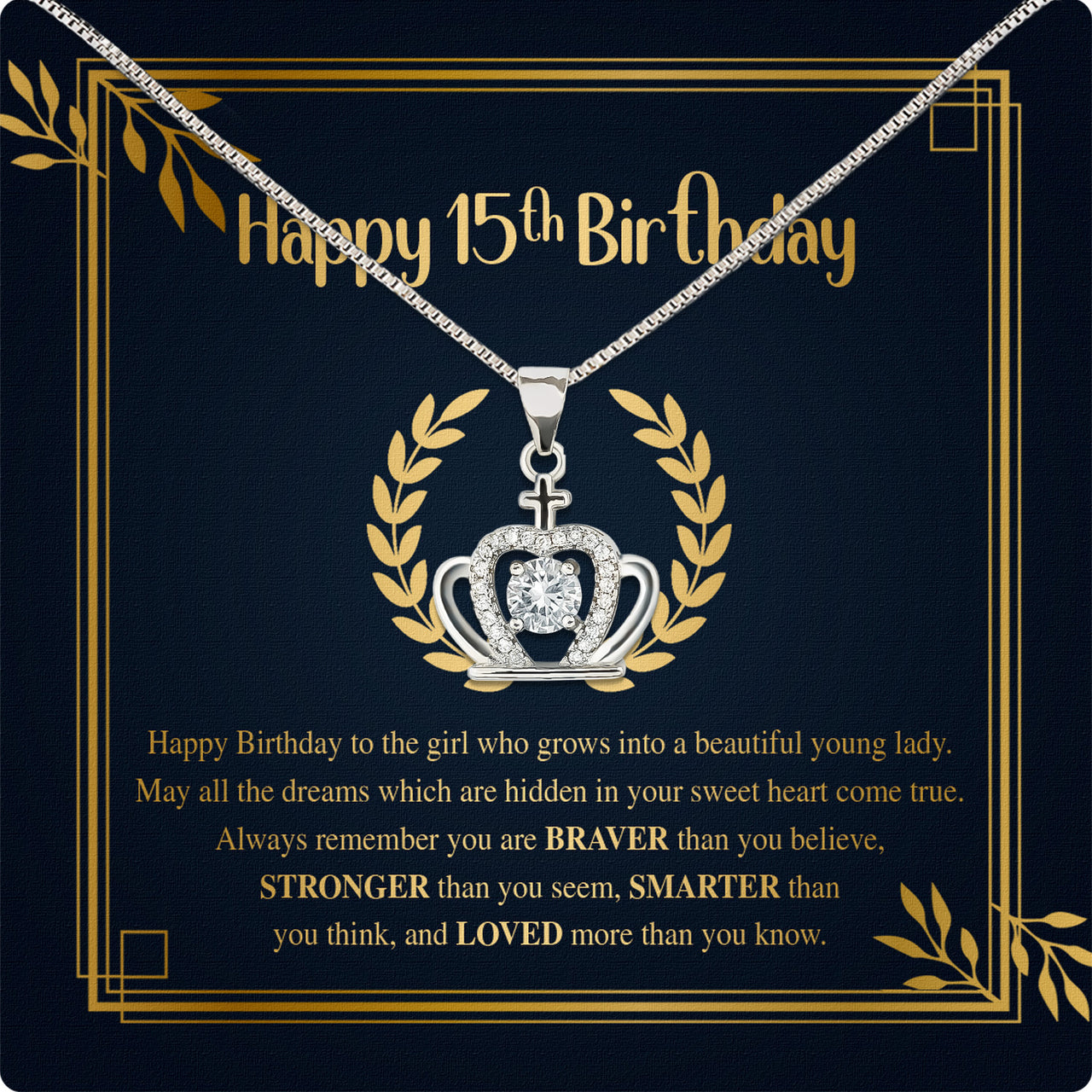 Necklace Gift For Happy 15 Birthday