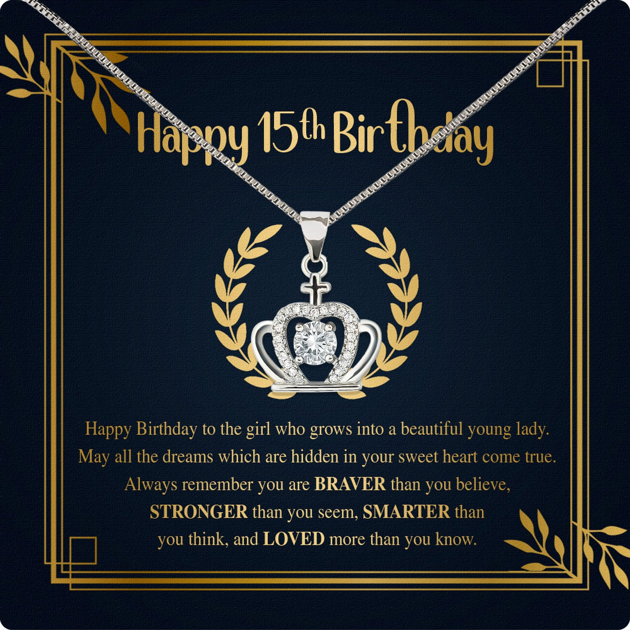 Necklace Gift For Happy 15 Birthday