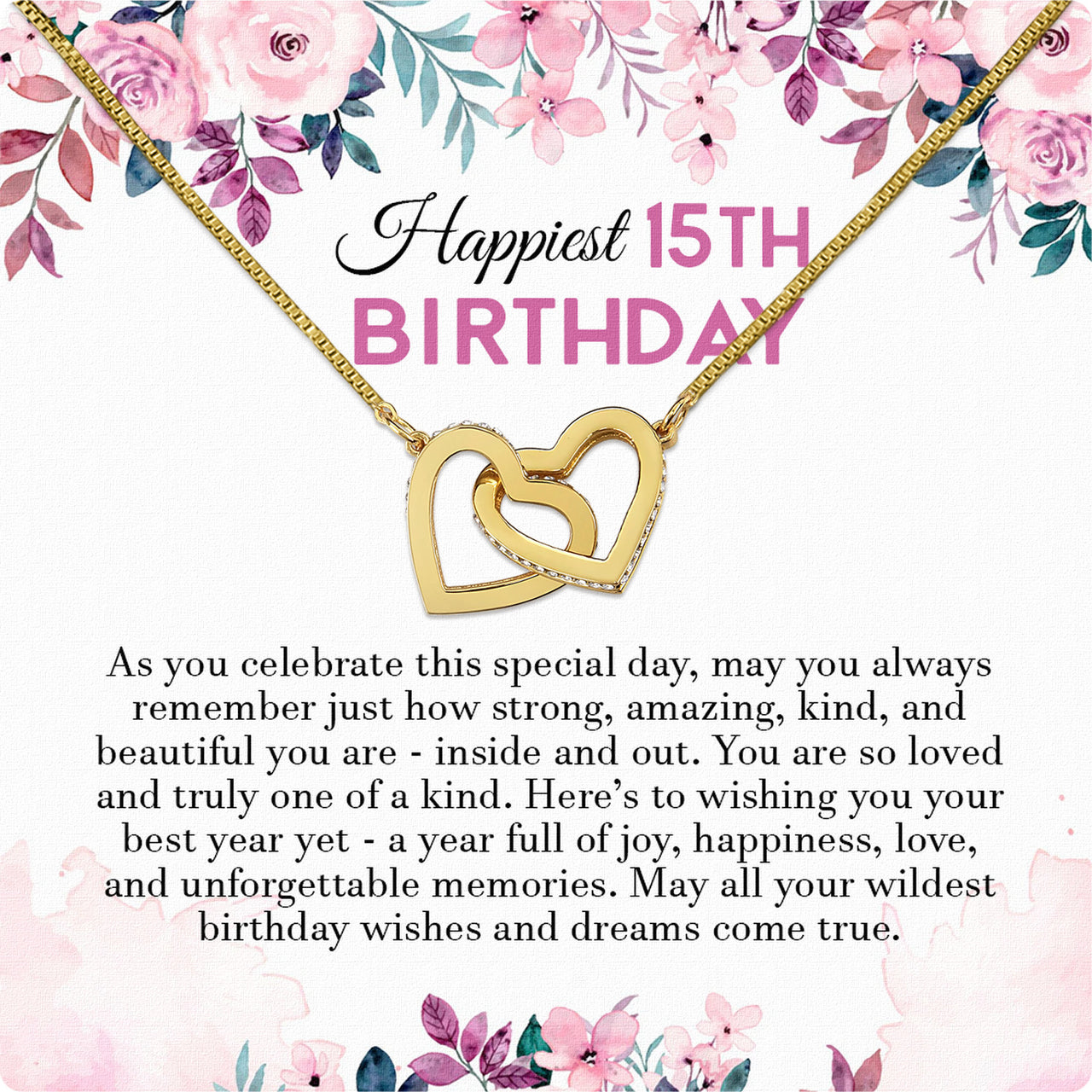 Necklace Gift For Happy 15 Birthday