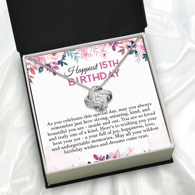 Necklace Gift For Happy 15 Birthday