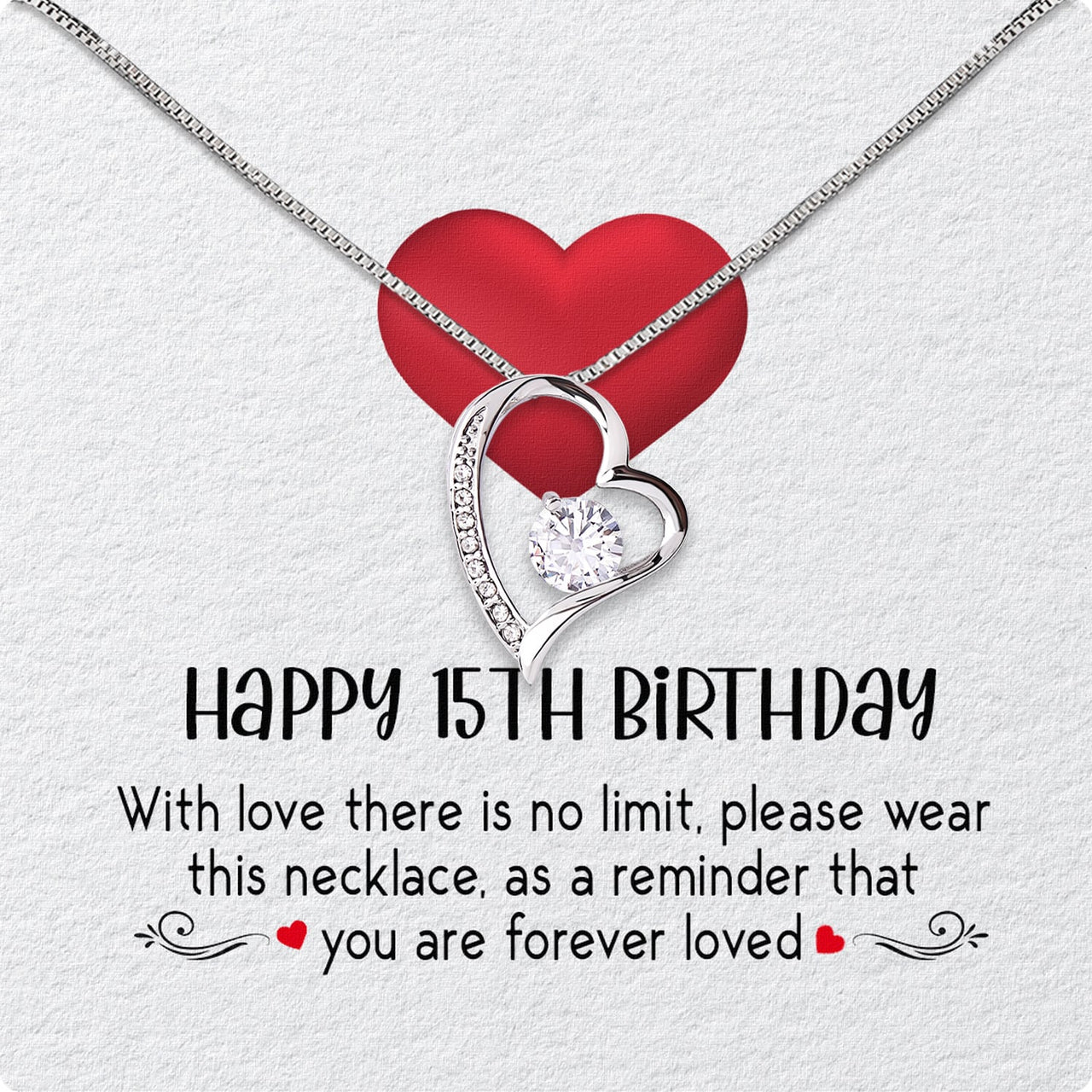 Necklace Gift For Happy 15 Birthday