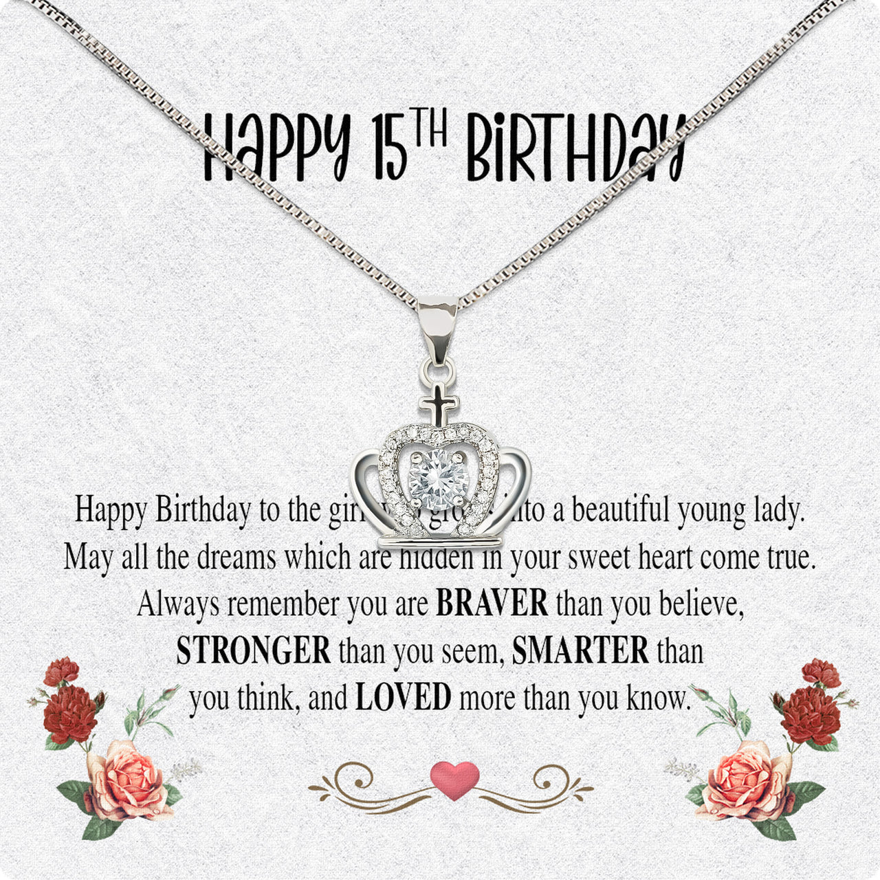 Necklace Gift For Happy 15 Birthday