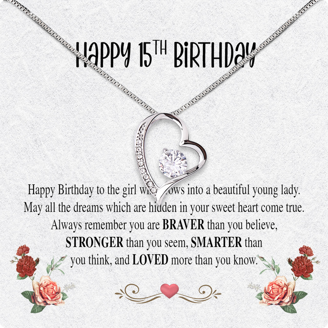 Necklace Gift For Happy 15 Birthday