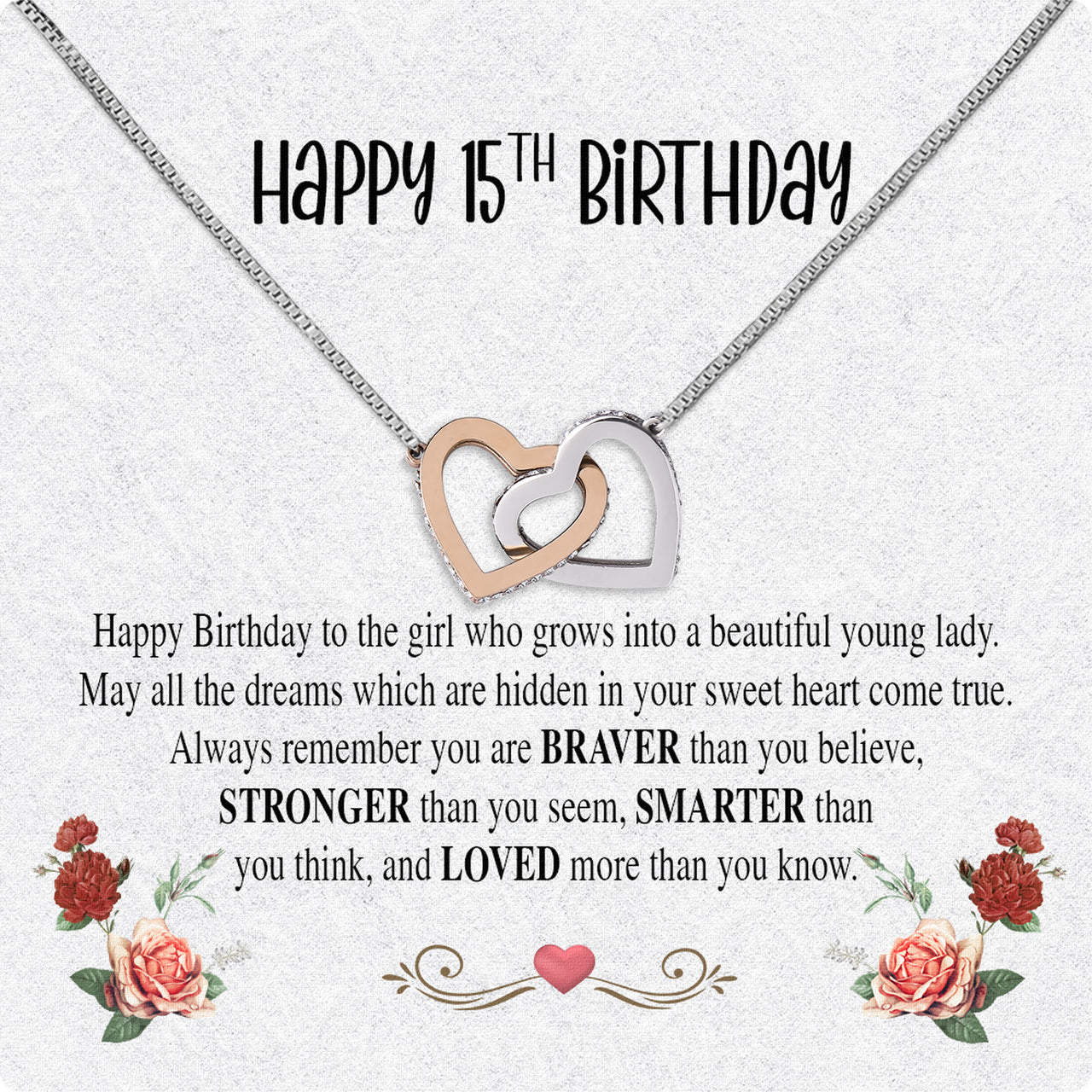 Necklace Gift For Happy 15 Birthday