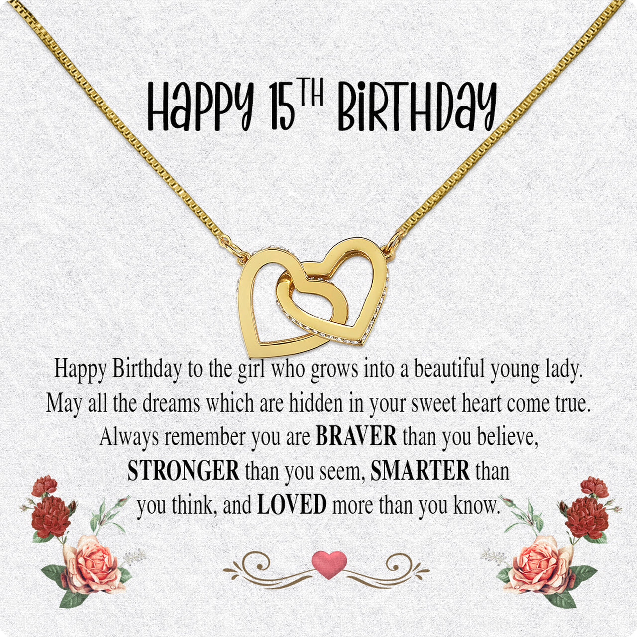 Necklace Gift For Happy 15 Birthday