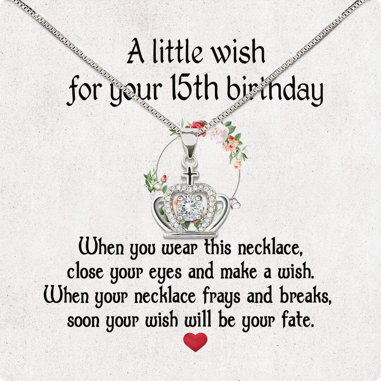 Necklace Gift For Happy 15 Birthday