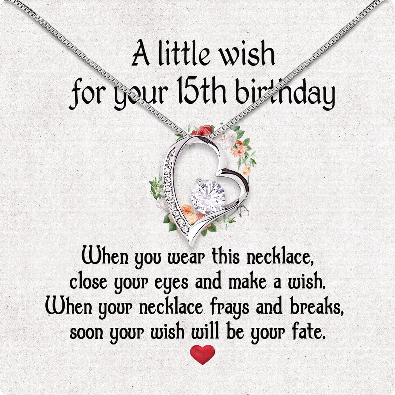 Necklace Gift For Happy 15 Birthday