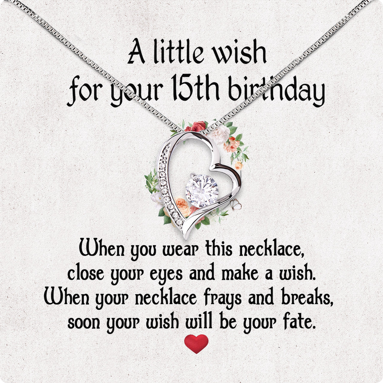 Necklace Gift For Happy 15 Birthday